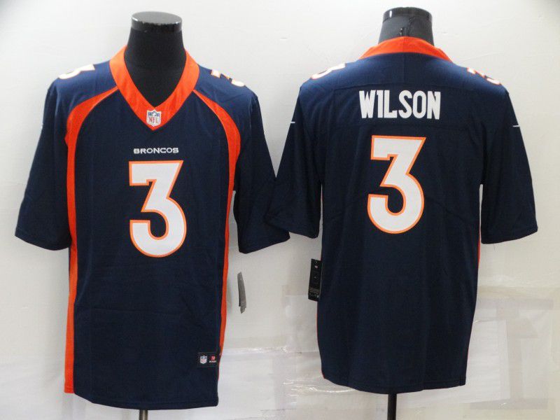 Men Denver Broncos 3 Wilson Blue Nike Vapor Untouchable Limited 2022 NFL Jersey